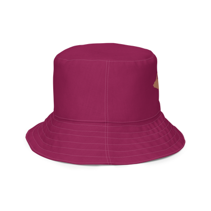 Michigan Upper Peninsula Bucket Hat (w/ Copper UP Outline) | Reversible - Ruby Red