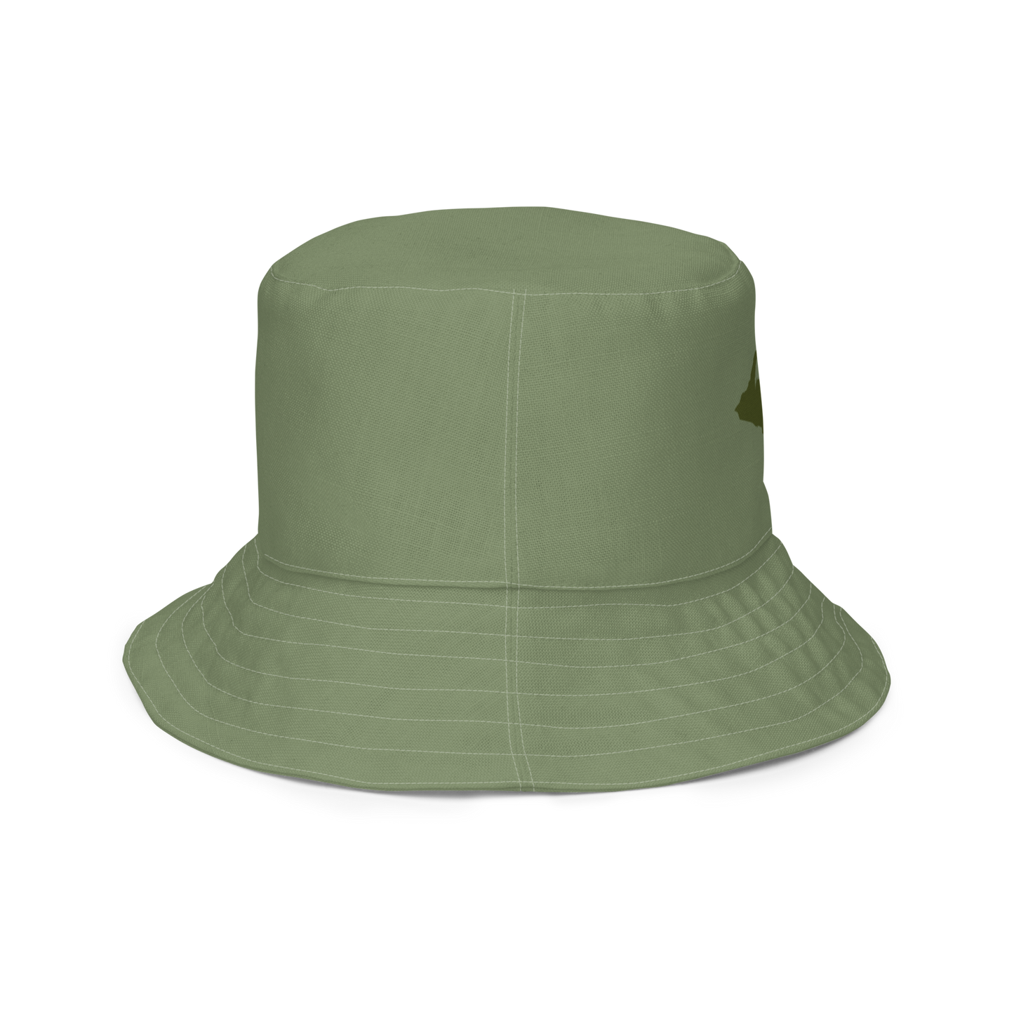 Michigan Upper Peninsula Bucket Hat (w/ Army Green UP Outline) | Reversible - Camo Green