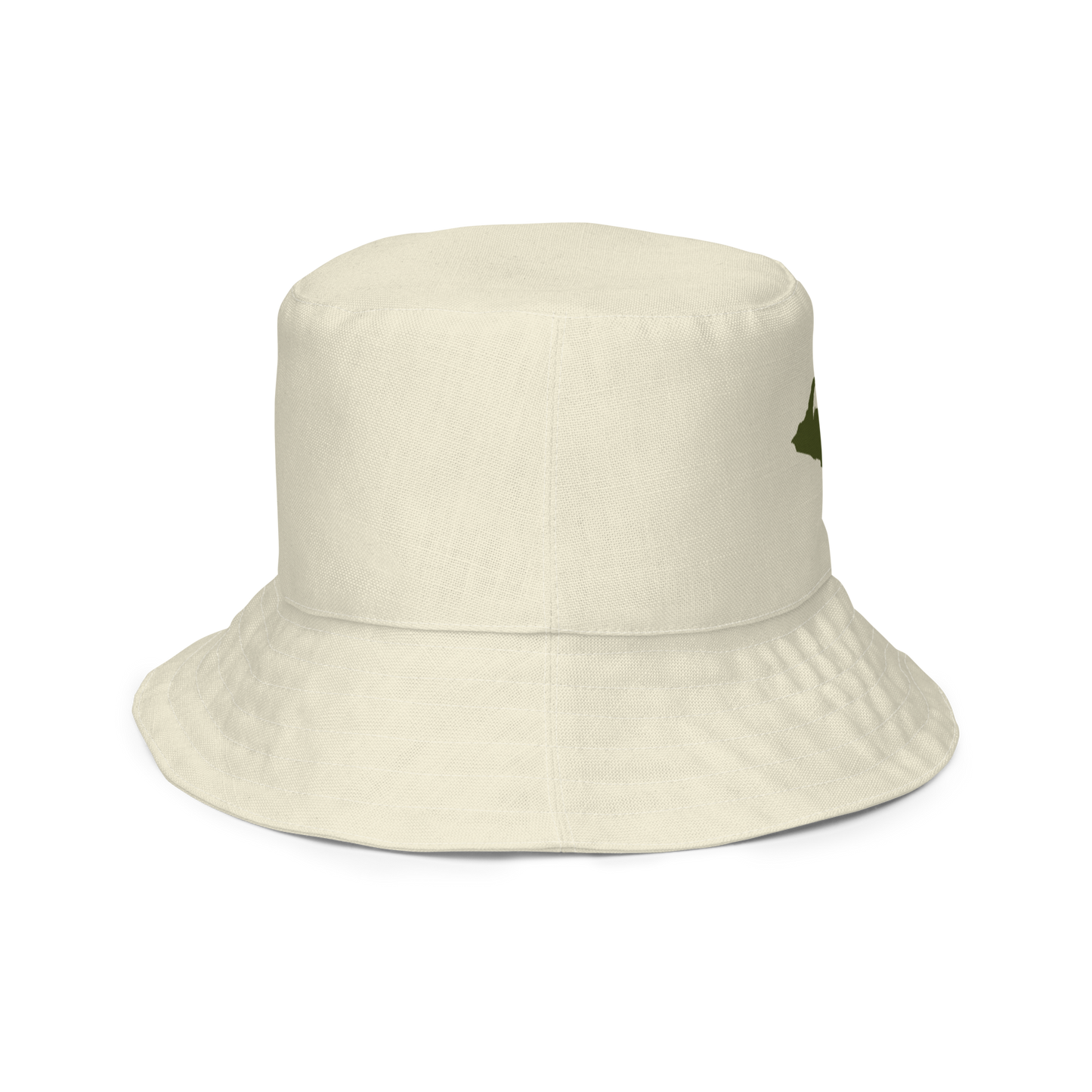 Michigan Upper Peninsula Bucket Hat (w/ Army Green UP Outline) | Reversible - Ivory Color