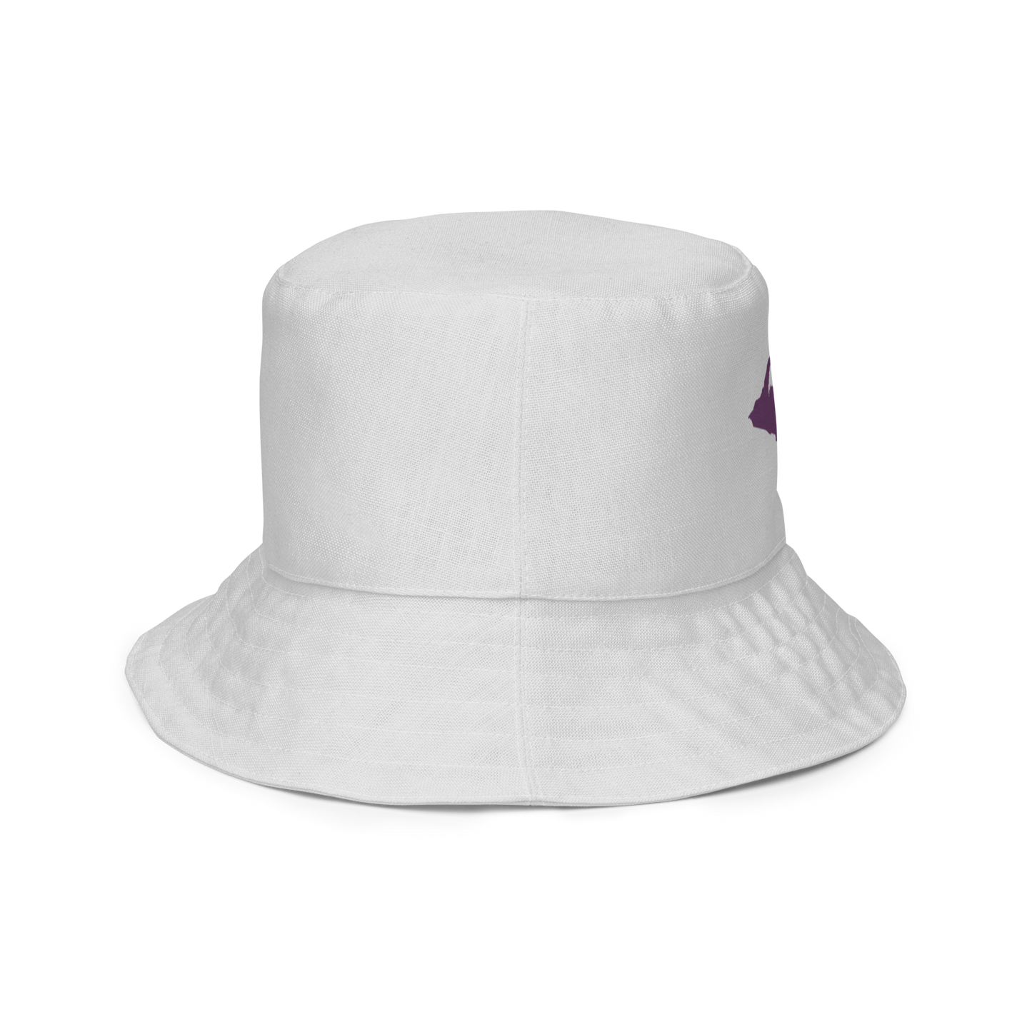 Michigan Upper Peninsula Bucket Hat (w/ Plum UP Outline) | Reversible - Birch Bark White