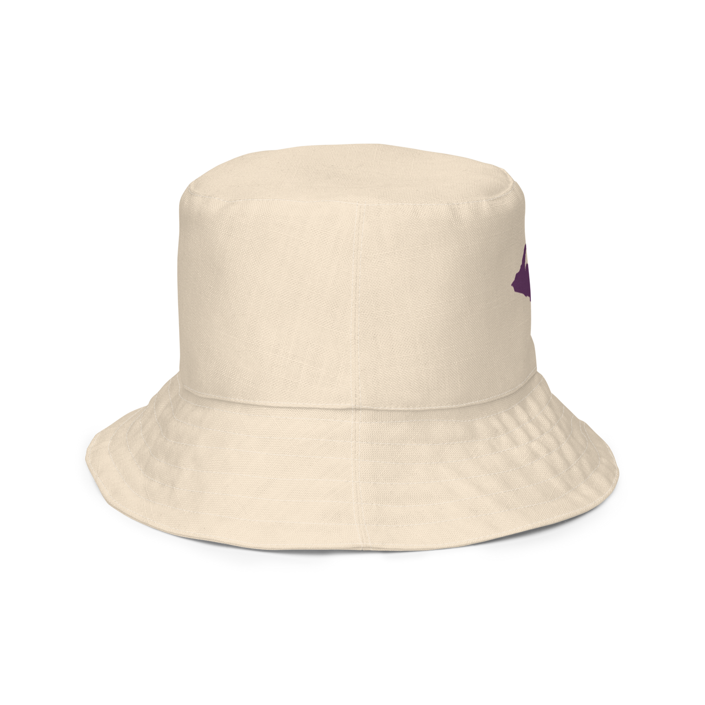 Michigan Upper Peninsula Bucket Hat (w/ Plum UP Outline) | Reversible - Champagne White