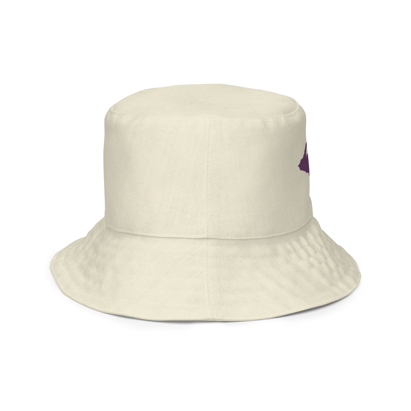 Michigan Upper Peninsula Bucket Hat (w/ Plum UP Outline) | Reversible - Ivory White