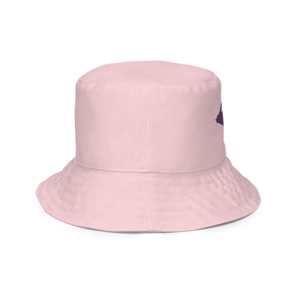 Michigan Upper Peninsula Bucket Hat (w/ Plum UP Outline) | Reversible - Pale Pink