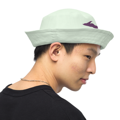 Michigan Upper Peninsula Bucket Hat (w/ Plum UP Outline) | Reversible - Dew Green