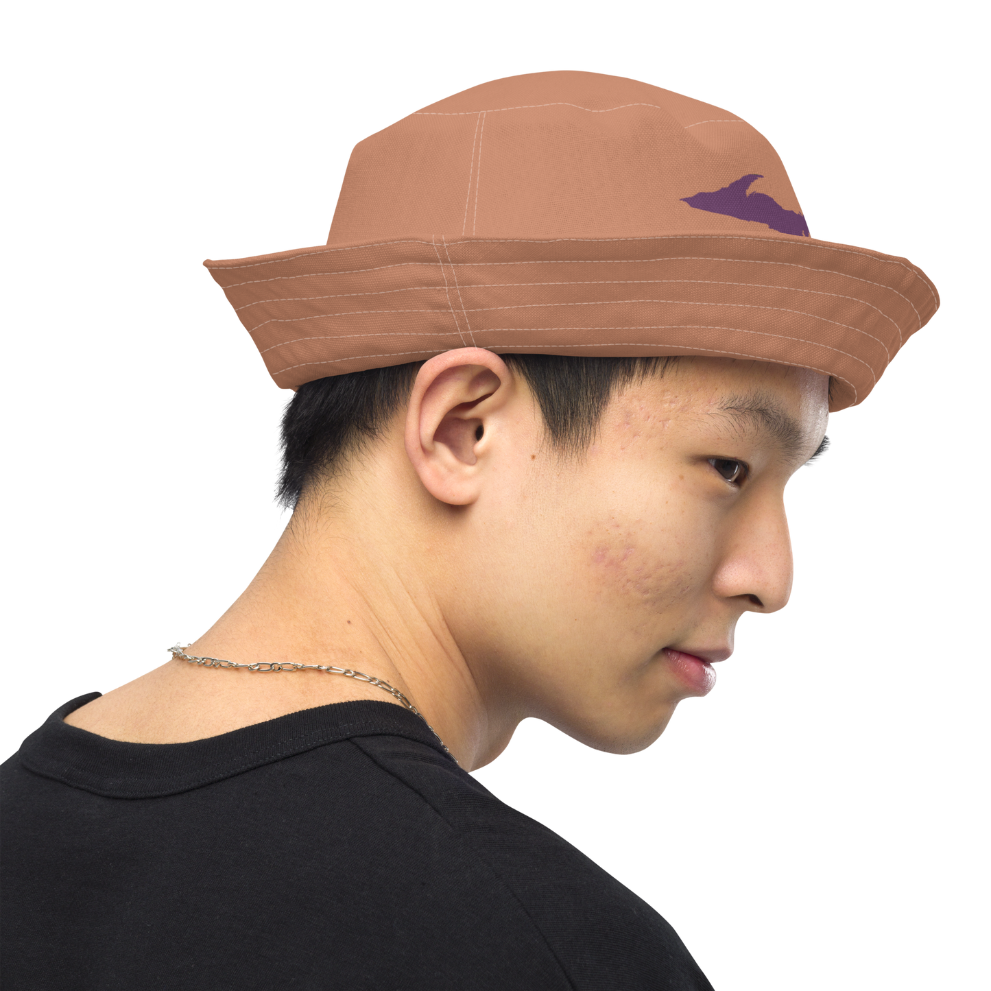 Michigan Upper Peninsula Bucket Hat (w/ Plum UP Outline) | Reversible - Copper Color