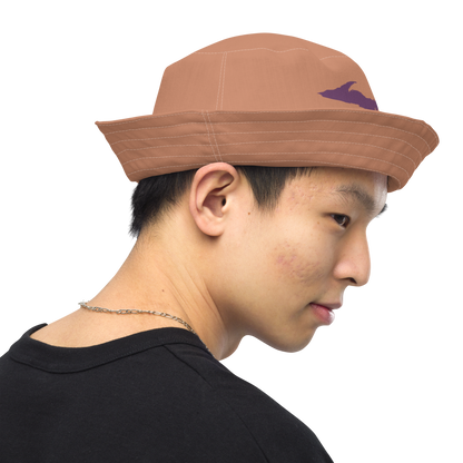 Michigan Upper Peninsula Bucket Hat (w/ Plum UP Outline) | Reversible - Copper Color