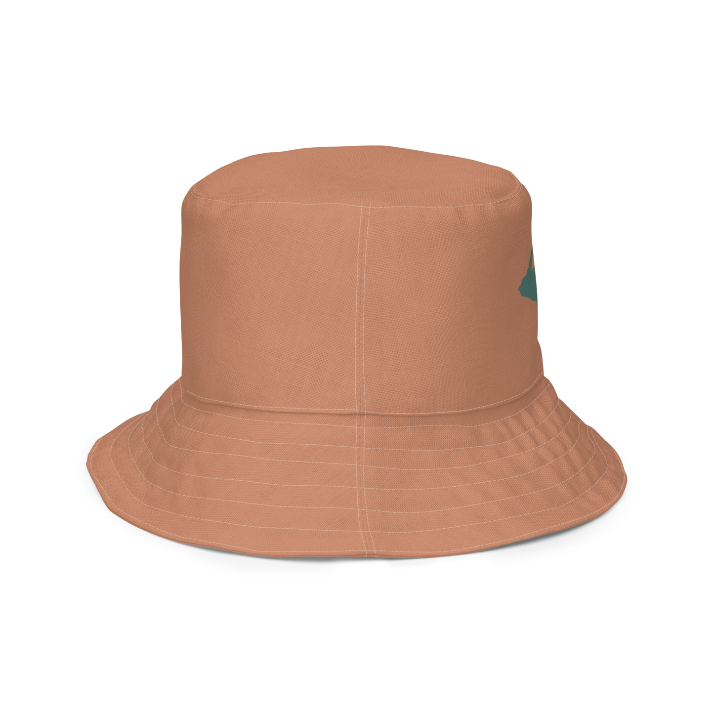 Michigan Upper Peninsula Bucket Hat (w/ Copper Green UP Outline) | Reversible - Copper Color