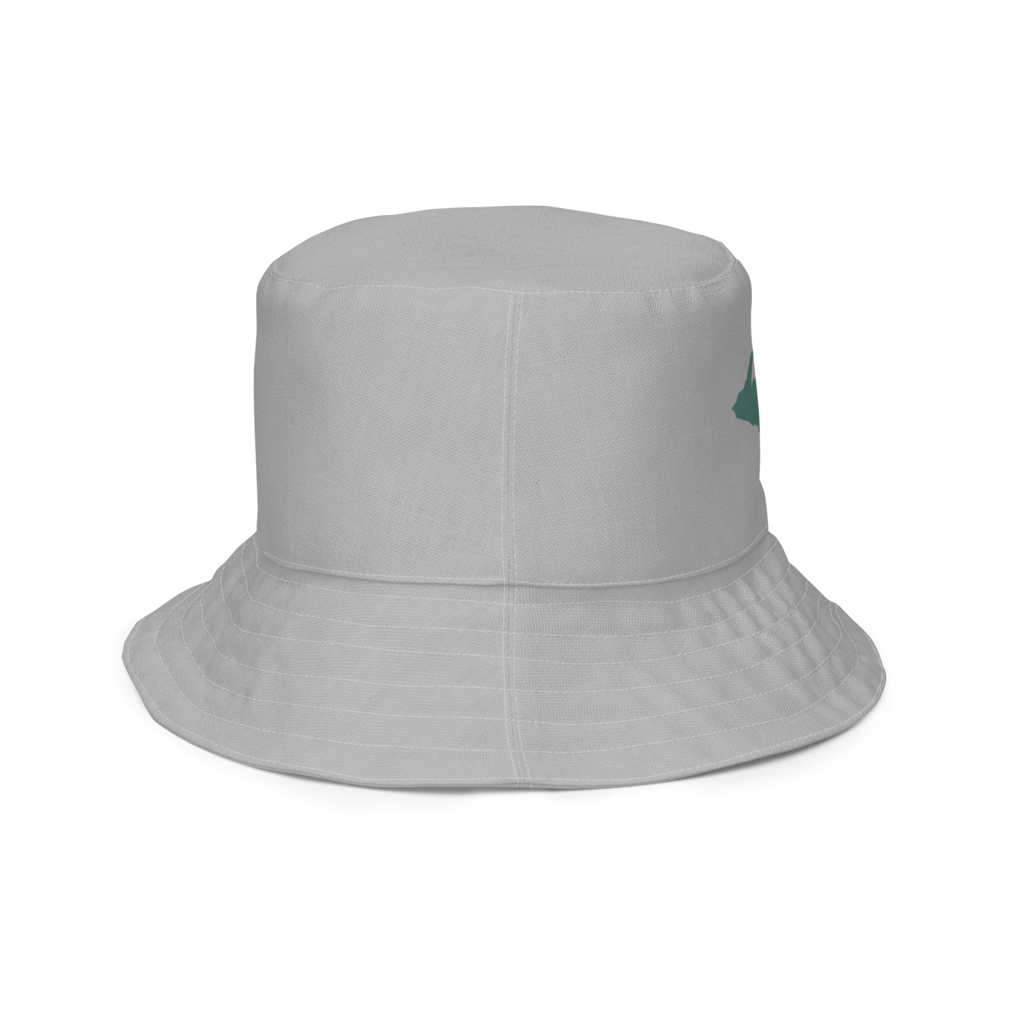 Michigan Upper Peninsula Bucket Hat (w/ Copper Green UP Outline) | Reversible - Silver