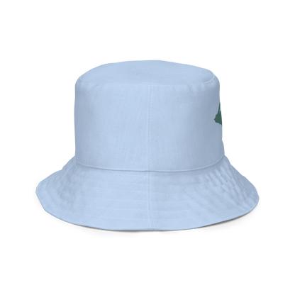 Michigan Upper Peninsula Bucket Hat (w/ Copper Green UP Outline) | Reversible - Light Blue