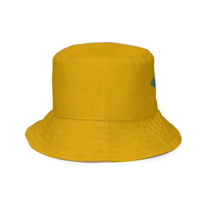 Michigan Upper Peninsula Bucket Hat (w/ Copper Green UP Outline) | Reversible - Gold