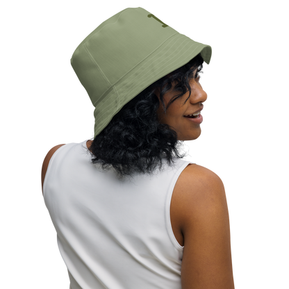 Detroit Bucket Hat (w/ Army Green 'Old French D') | Reversible - Beachgrass Green