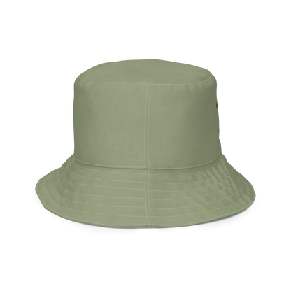 Detroit Bucket Hat (w/ Army Green 'Old French D') | Reversible - Beachgrass Green