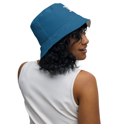 Detroit Bucket Hat (w/ 'Old French D') | Reversible - Blueberry/Canvas Color