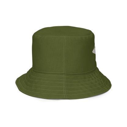 Michigan Upper Peninsula Bucket Hat | Reversible - Army Green/Canvas Color