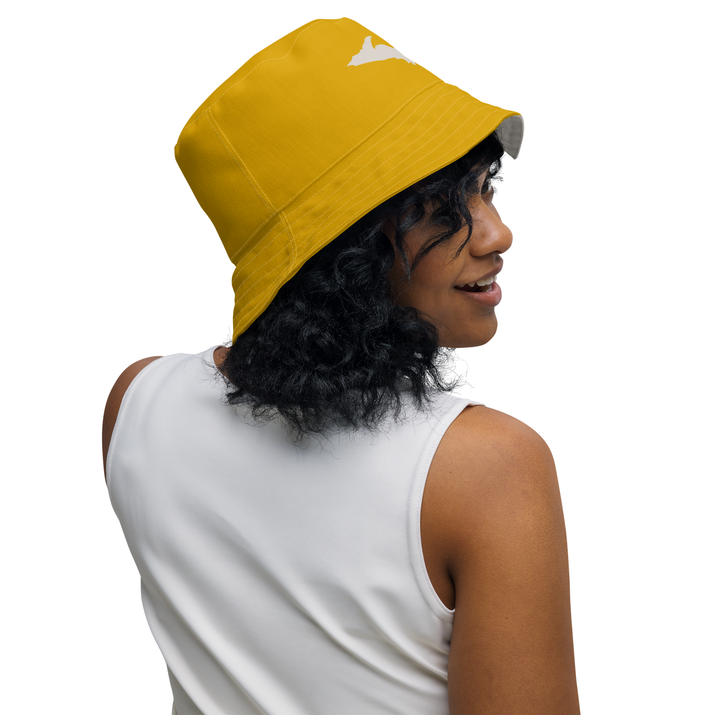 Michigan Upper Peninsula Bucket Hat | Reversible - Gold/Canvas Color