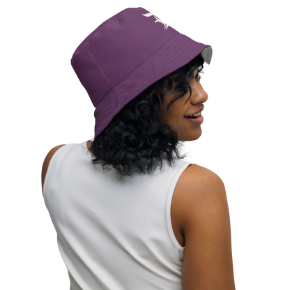 Detroit 'Old English D' Bucket Hat | Reversible - Plum/Canvas Color