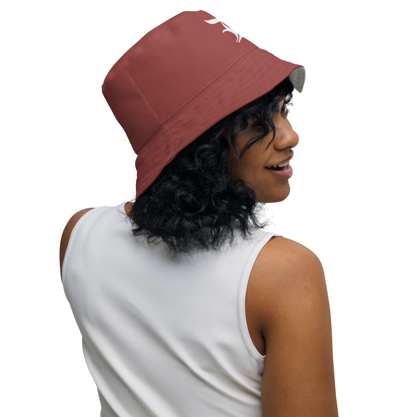 Detroit 'Old English D' Bucket Hat | Reversible - Ore Dock Red/Canvas Color