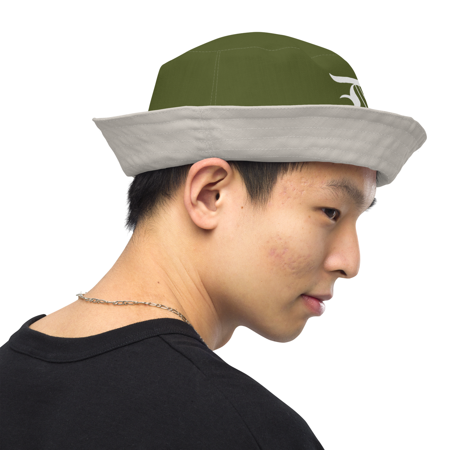 Detroit 'Old English D' Bucket Hat | Reversible - Army Green