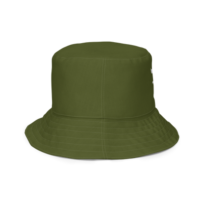 Detroit 'Old English D' Bucket Hat | Reversible - Army Green