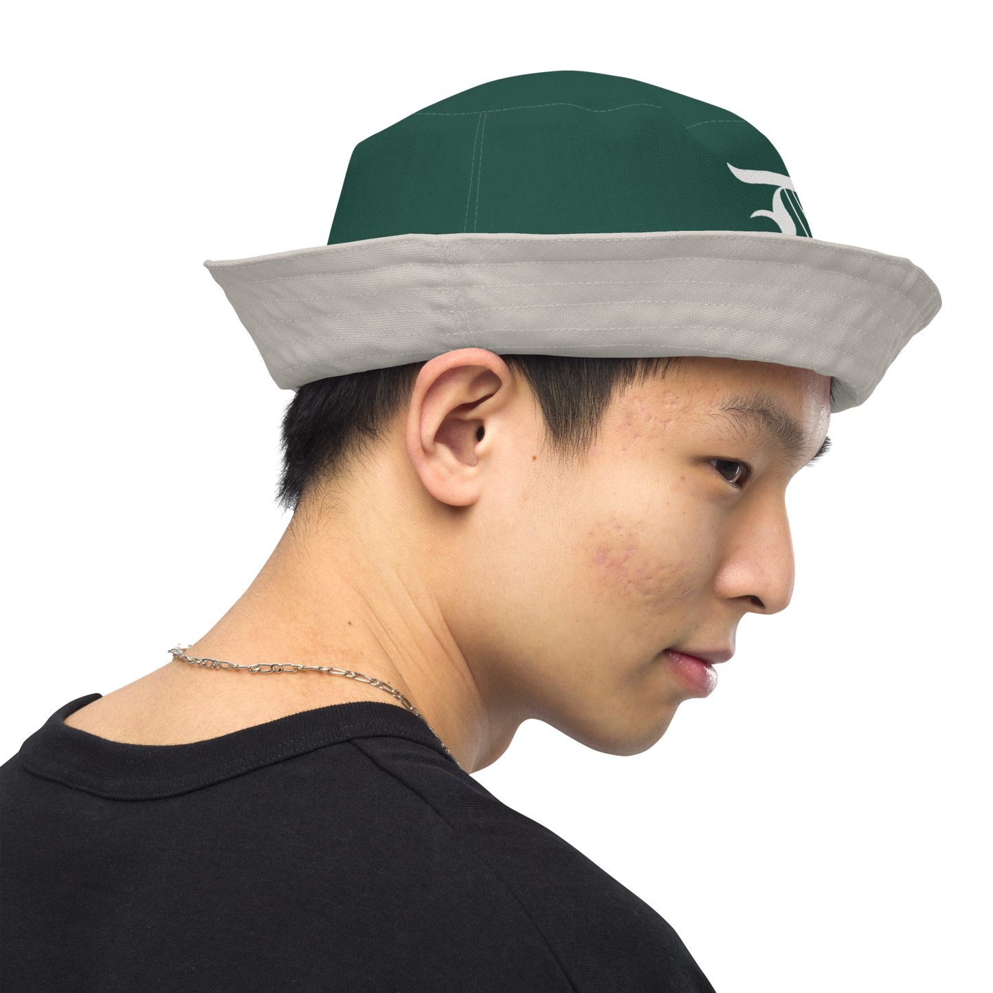 Detroit 'Old English D' Bucket Hat | Reversible - Laconic Green/Canvas Color