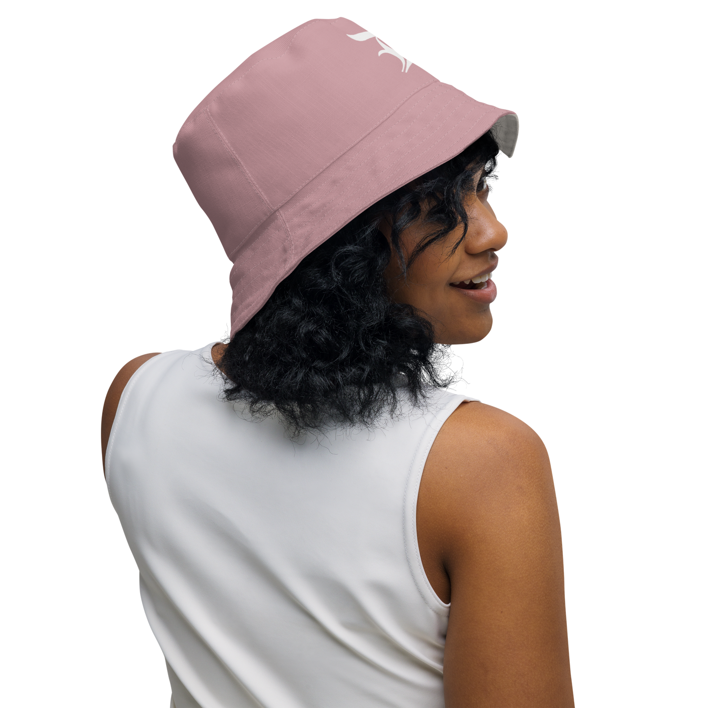 Detroit 'Old English D' Bucket Hat | Reversible - Cherry Blossom Pink/Canvas Color