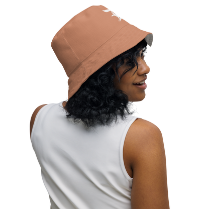 Detroit 'Old English D' Bucket Hat | Reversible - Copper/Canvas Color