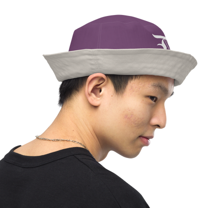 Detroit 'Old English D' Bucket Hat | Reversible - Plum/Canvas Color