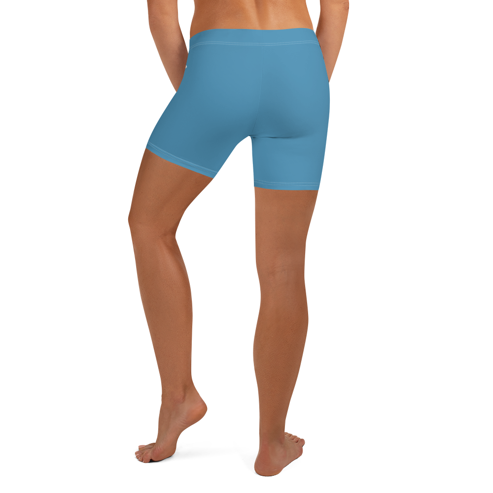 Michigan Upper Peninsula Tight Shorts (w/ UP Outline) | Lake Michigan Blue