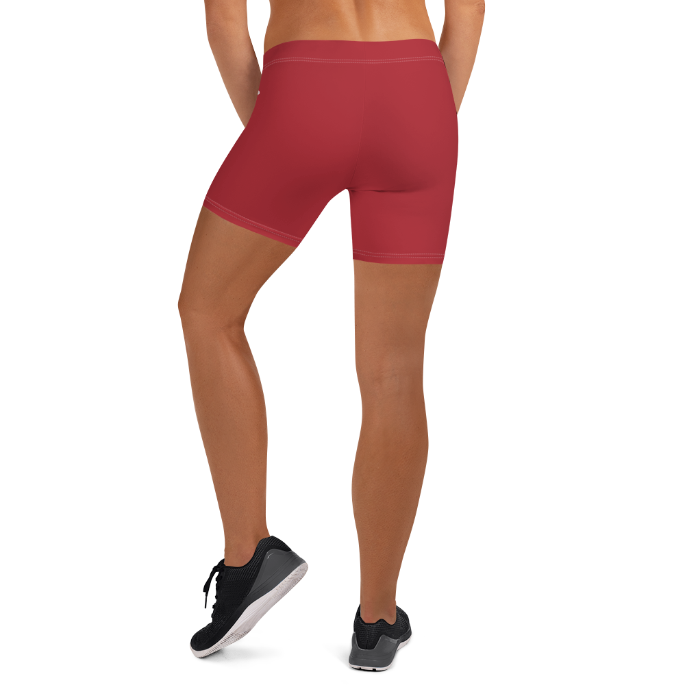 Michigan Upper Peninsula Tight Shorts (w/ UP Outline) | Thimbleberry Red