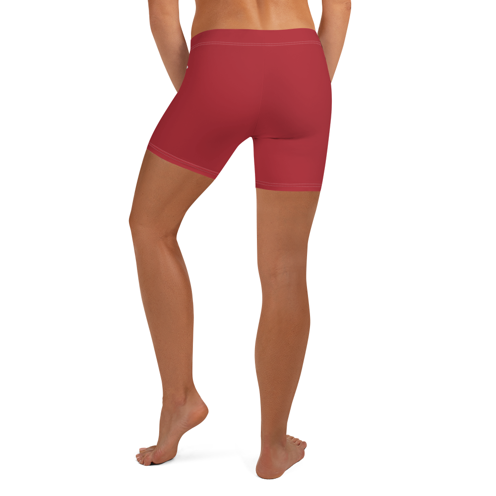 Michigan Upper Peninsula Tight Shorts (w/ UP Outline) | Thimbleberry Red