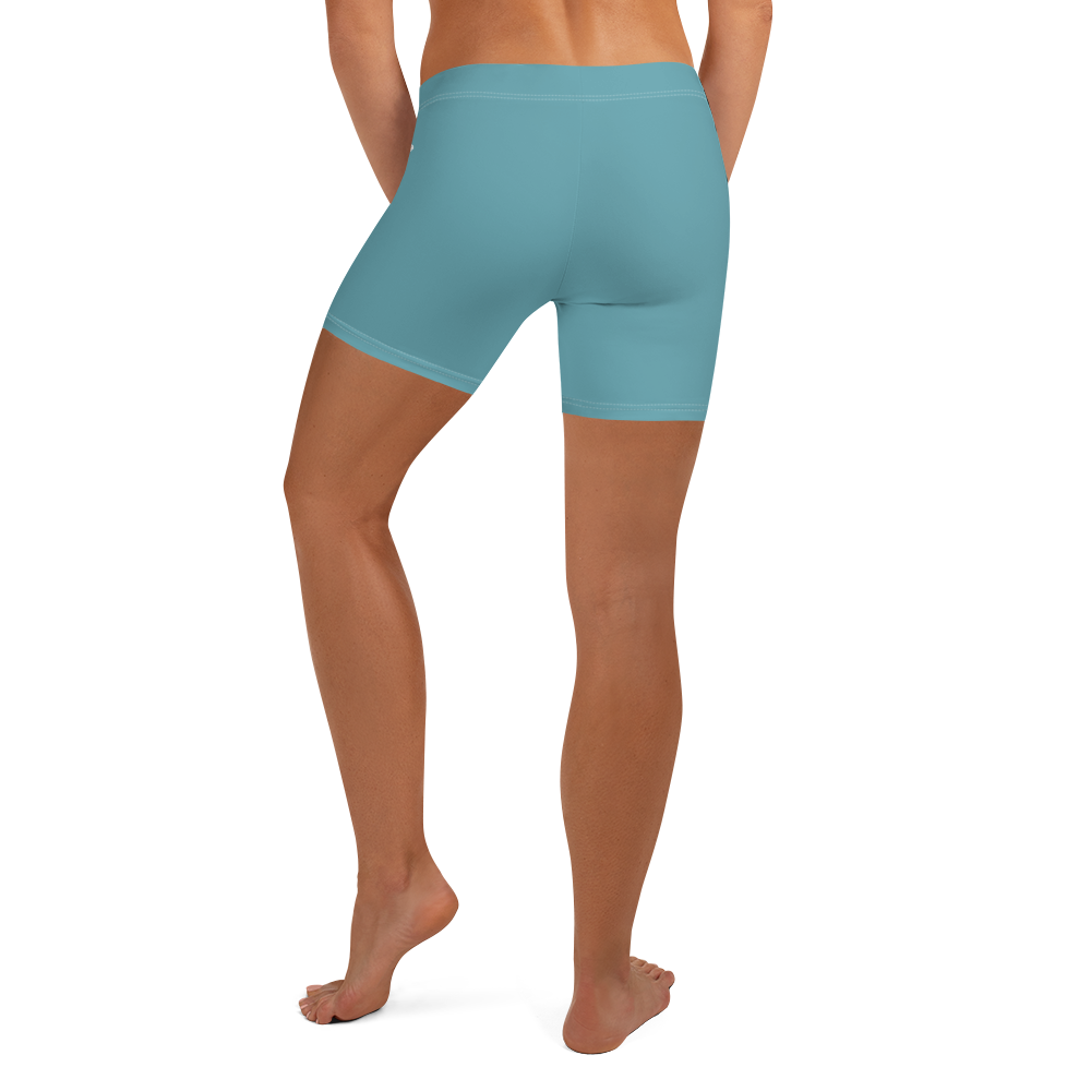 Michigan Upper Peninsula Tight Shorts (w/ UP Outline) | Lake Huron Blue