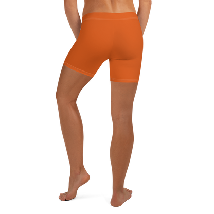 Michigan Upper Peninsula Tight Shorts (w/ UP Outline) | Maple Leaf Orange