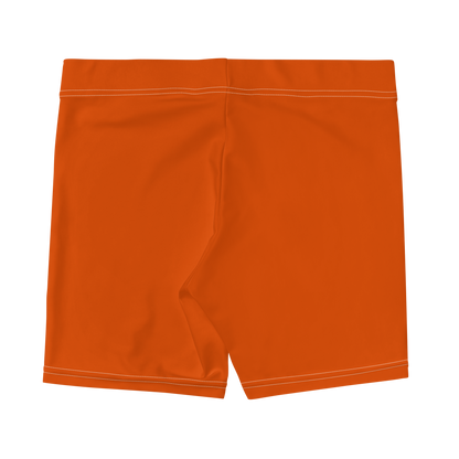 Michigan Upper Peninsula Tight Shorts (w/ UP Outline) | Maple Leaf Orange