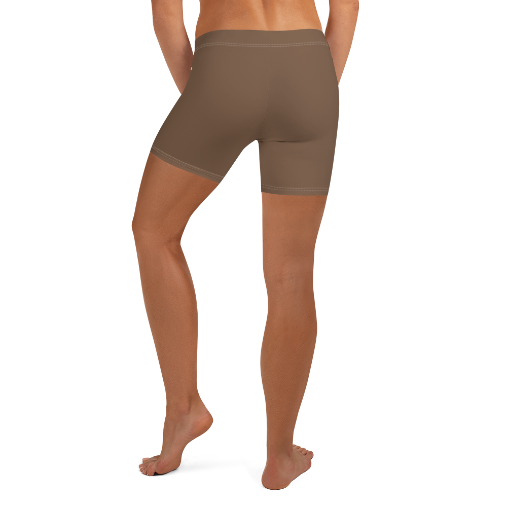 Michigan Upper Peninsula Tight Shorts (w/ UP Outline) | Coffee Color