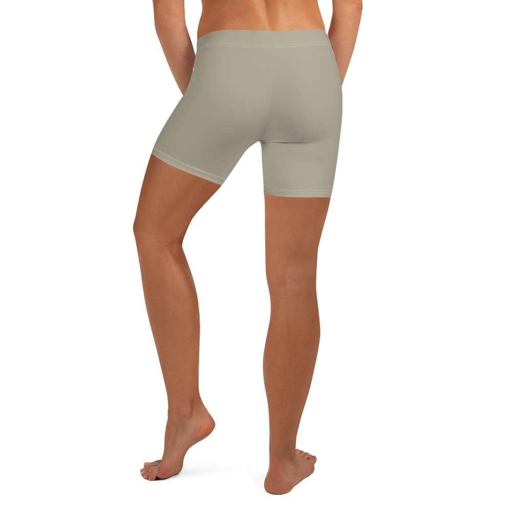 Michigan Upper Peninsula Tight Shorts (w/ UP Outline) | Petoskey Stone Beige