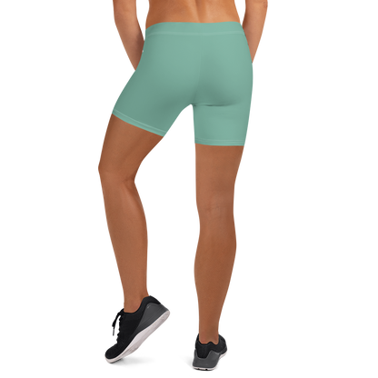 Michigan Upper Peninsula Tight Shorts (w/ UP Outline) | Metallic Mint Green