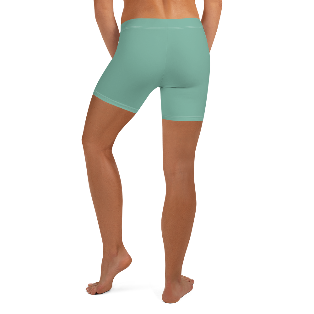 Michigan Upper Peninsula Tight Shorts (w/ UP Outline) | Metallic Mint Green