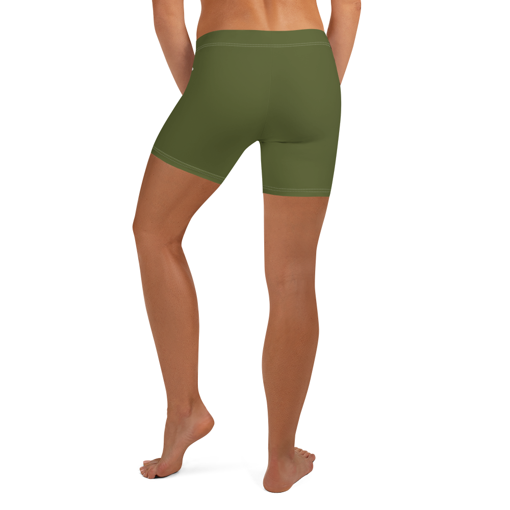 Michigan Upper Peninsula Tight Shorts (w/ UP Outline) | Army Green