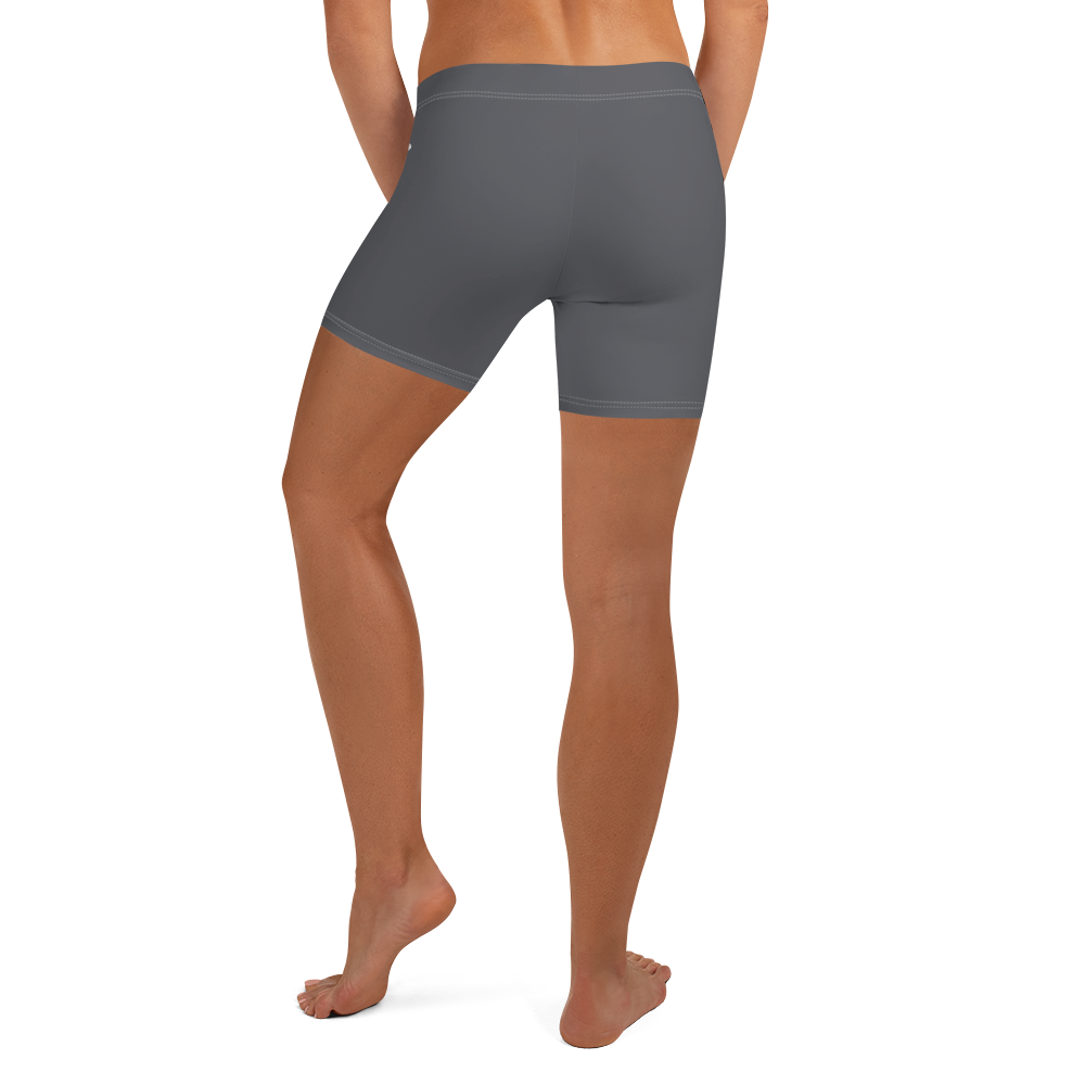 Michigan Upper Peninsula Tight Shorts (w/ UP Outline) | Iron Ore Grey