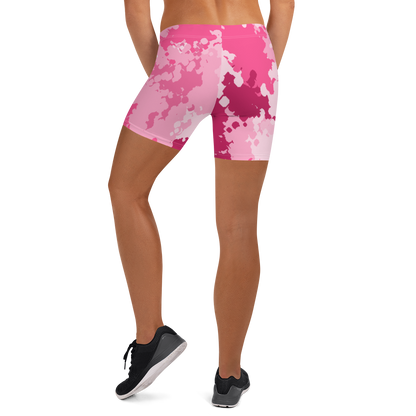 Michigan Upper Peninsula Tight Shorts (w/ UP Outline) | Pink Camo