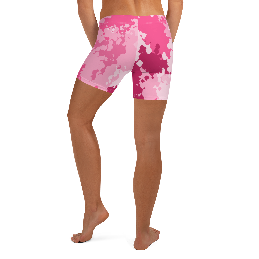 Michigan Upper Peninsula Tight Shorts (w/ UP Outline) | Pink Camo