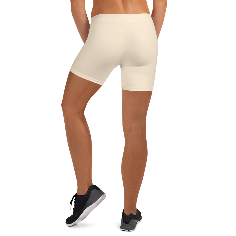 Michigan Upper Peninsula Tight Shorts (w/ UP Outline) | Champagne White