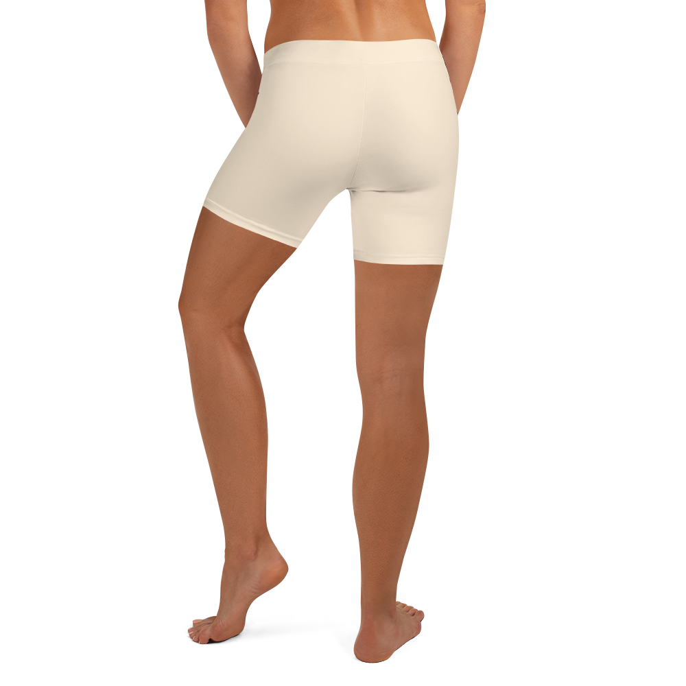 Michigan Upper Peninsula Tight Shorts (w/ UP Outline) | Champagne White