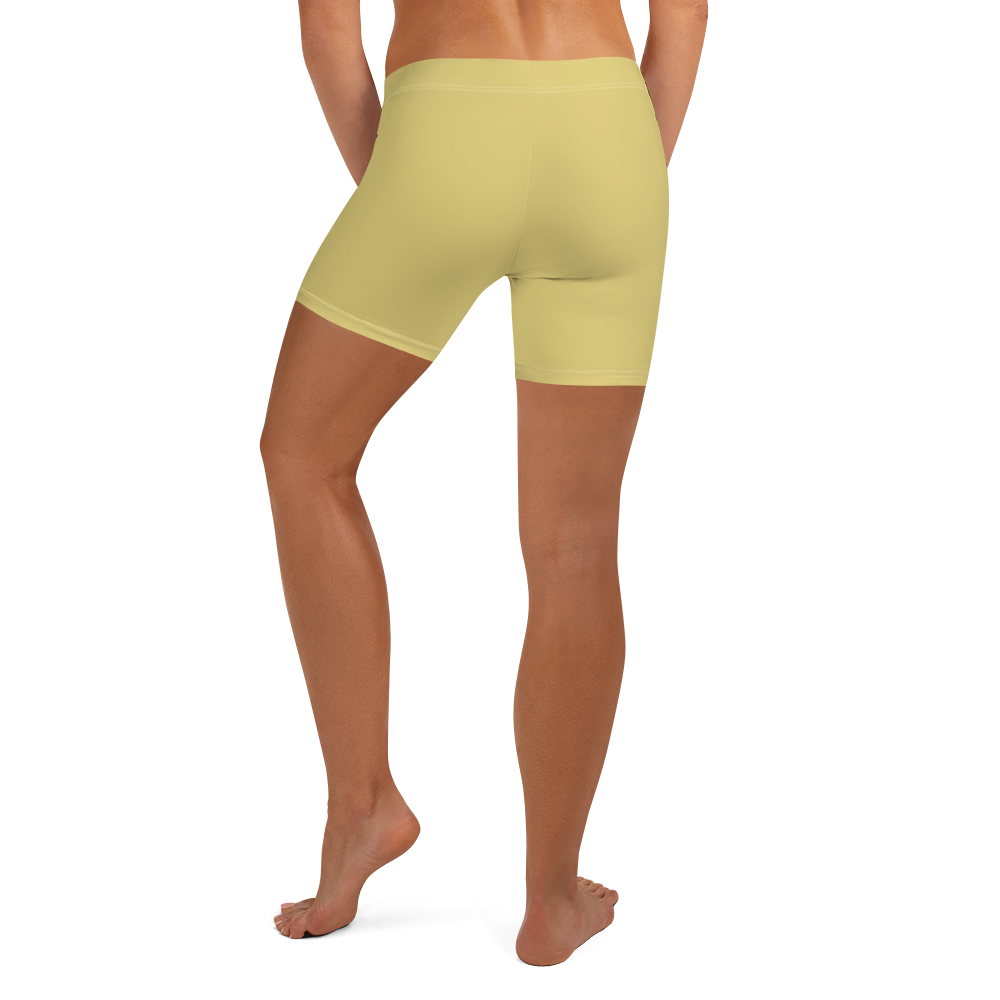 Michigan Upper Peninsula Tight Shorts (w/ UP Outline) | Plum Yellow