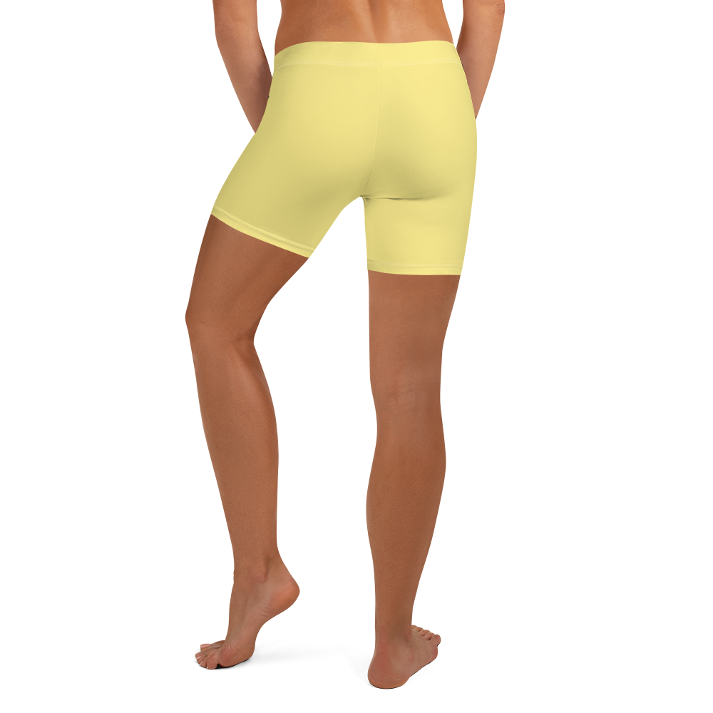 Michigan Upper Peninsula Tight Shorts (w/ UP Outline) | Cherry Yellow