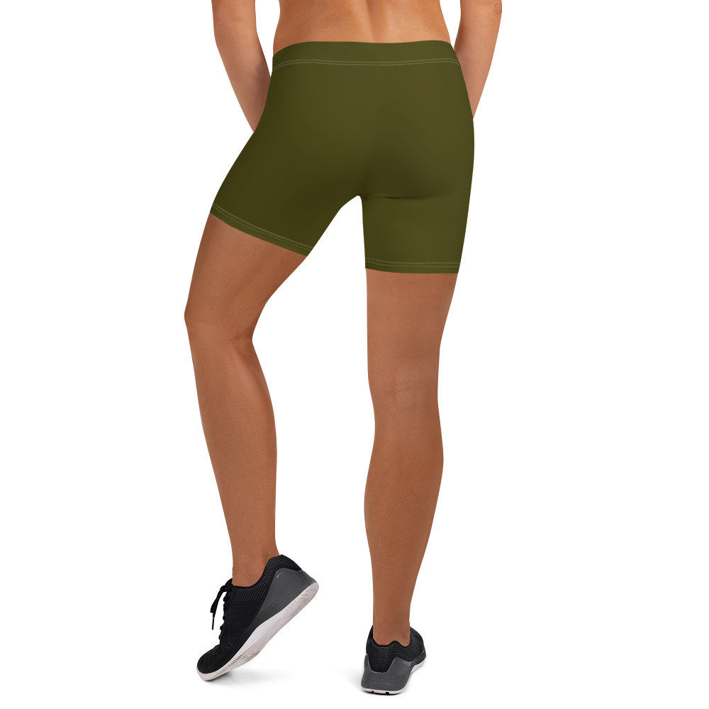 Michigan Upper Peninsula Tight Shorts (w/ UP Outline) | Military Green