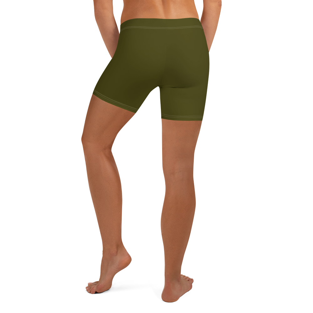 Michigan Upper Peninsula Tight Shorts (w/ UP Outline) | Military Green