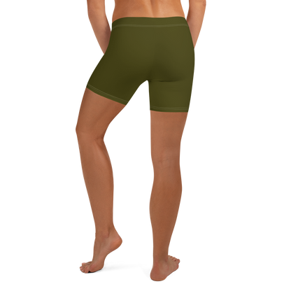 Michigan Upper Peninsula Tight Shorts (w/ UP Outline) | Military Green