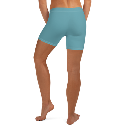 Michigan Upper Peninsula Tight Shorts (w/ UP Outline) | Lake Huron Blue