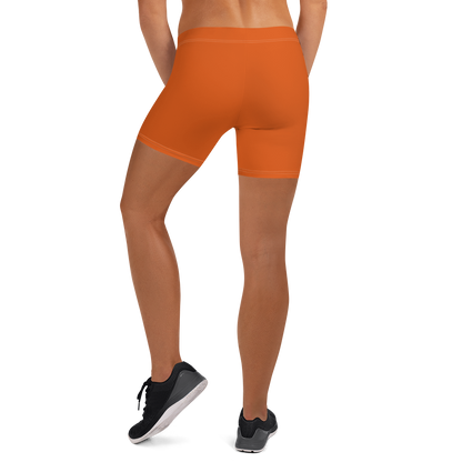 Michigan Upper Peninsula Tight Shorts (w/ UP Outline) | Maple Leaf Orange